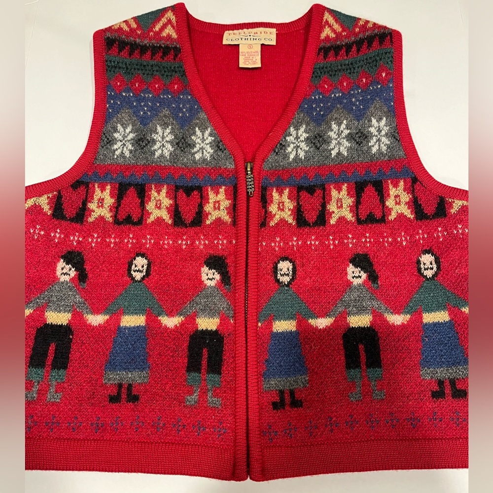 Telluride clothing Co. Red wool sweater vest vintage